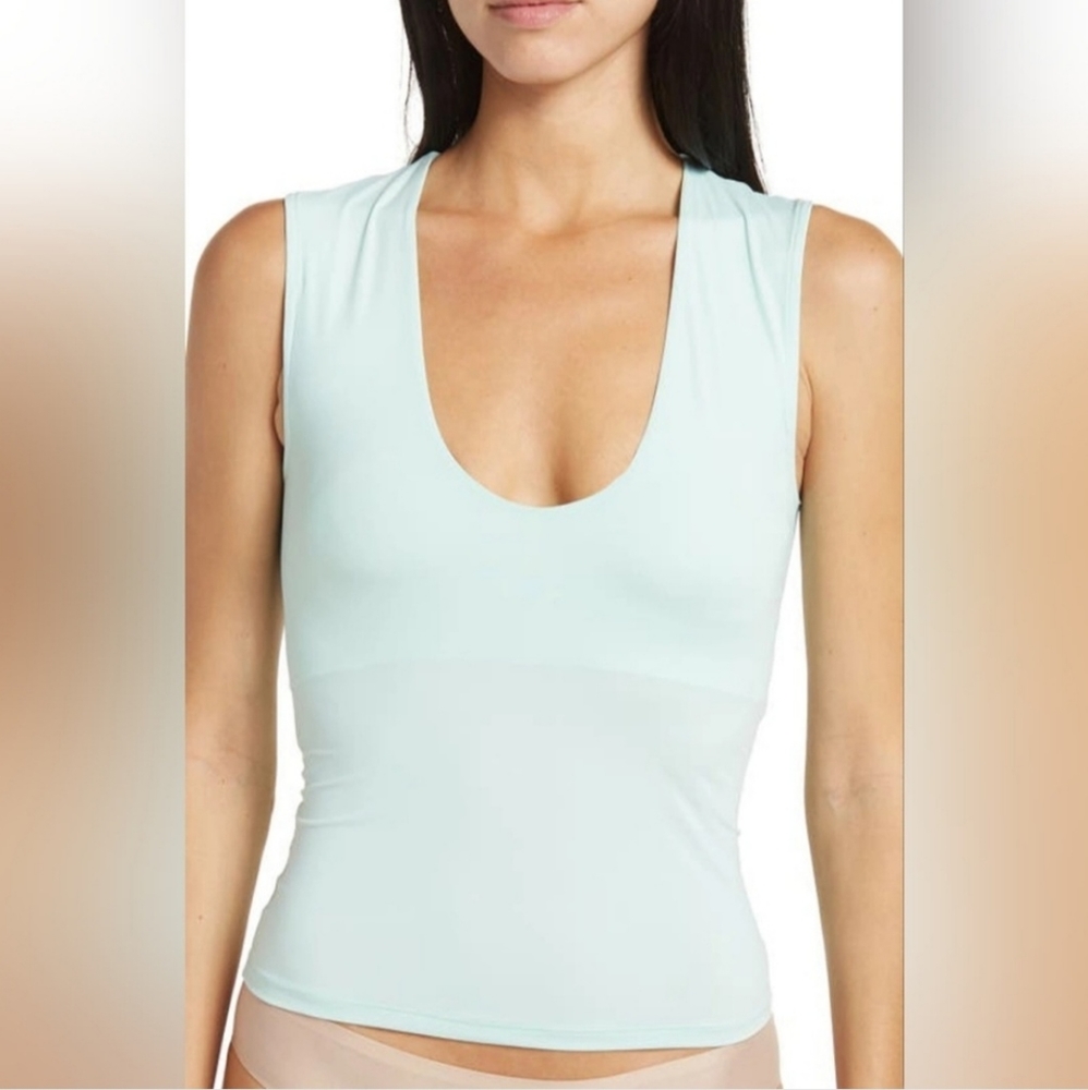 Free People! FP Intimately Clean Lines Tank in Aqua Jade NWT!